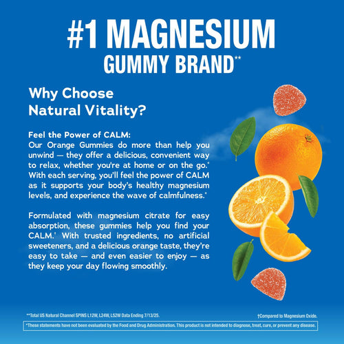 CALM Gummies Orange Flavor, 120 Tasty Gummies