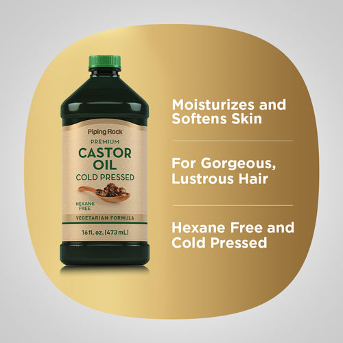 Castor Oil (Cold Pressed) Hexane Free, 16 fl oz (473 mL) Bottle