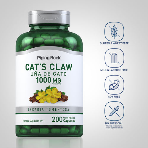 Cat's Claw (Una De Gato), 1000 mg (per serving), 200 Quick Release Capsules