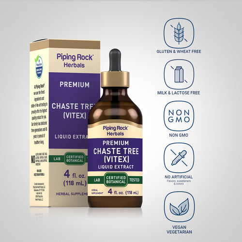 Chaste Tree Berry (Vitex) Liquid Extract  Alcohol Free, 4 fl oz (118 mL) Dropper Bottle