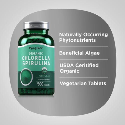 Chlorella Spirulina (Organic), 500 Tablets