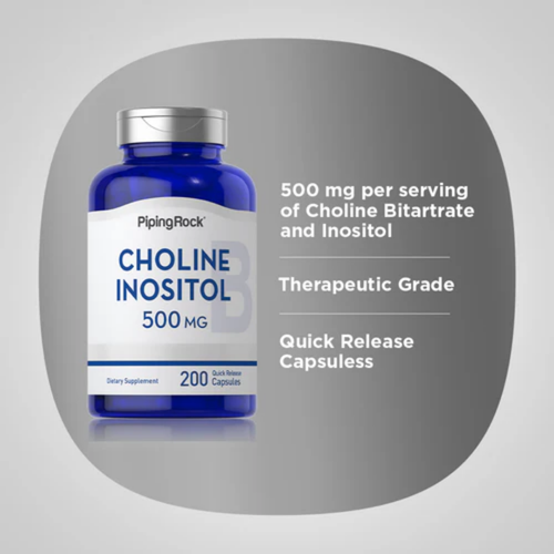 Choline Inositol, 500 mg, 200 Quick Release Capsules, 2  Bottles