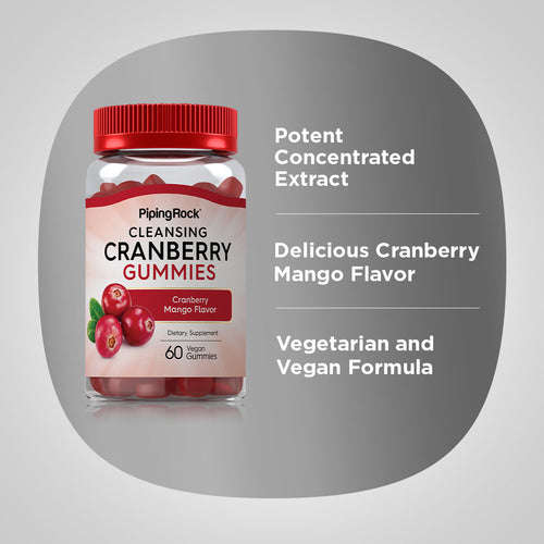 Cleansing Cranberry (Delicious Cranberry Mango), 60 Vegan Gummies