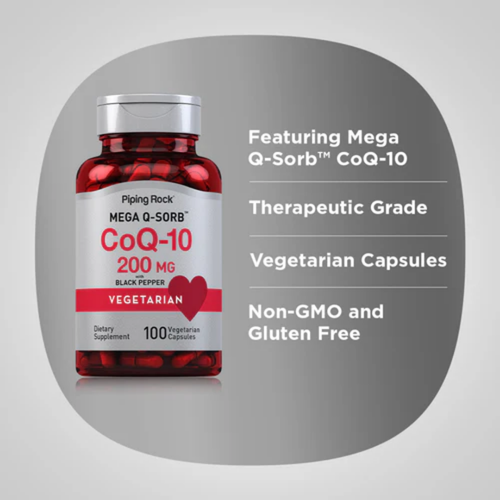 CoQ10, 200 mg, 100 Vegetarian Capsules, 2  Bottles