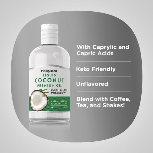 Coconut Premium Oil Liquid, 8 oz (237 mL) Bottle