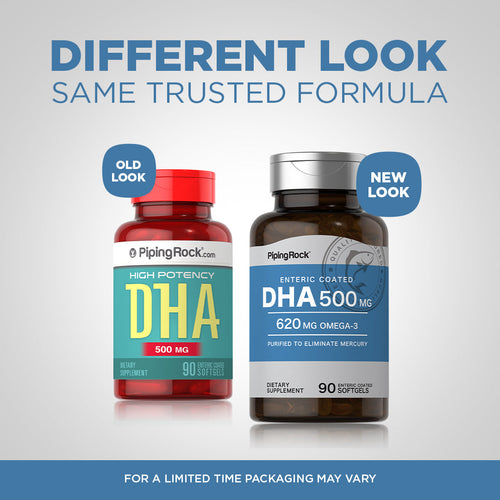 DHA Enteric Coated, 500 mg, 90 Quick Release Softgels