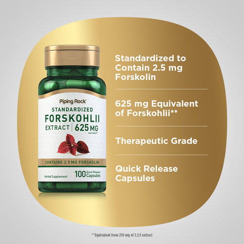Forskohlii Coleus (Standardized Extract), 625 mg, 100 Quick Release Capsules