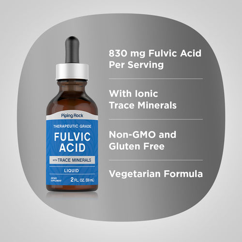 Fulvic Acid with Trace Minerals, 2 fl oz (59 mL) Dropper Bottle
