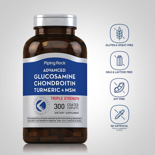 Advanced Triple Strength Glucosamine Chondroitin MSM Plus Turmeric, 300 Coated Caplets