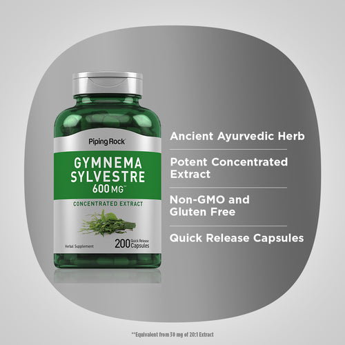 Gymnema Sylvestre, 600 mg, 200 Quick Release Capsules