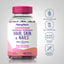 Hair, Skin & Nails bottle with icons indicating Gluten & Wheat Free, Milk & Lactose Free, NON GMO, No Artificial Additives.