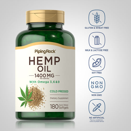 Hemp Seed Oil (Cold Pressed), 1400 mg (per serving), 180 Quick Release Softgels