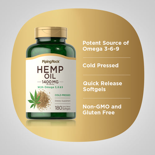 Hemp Seed Oil (Cold Pressed), 1400 mg (per serving), 180 Quick Release Softgels