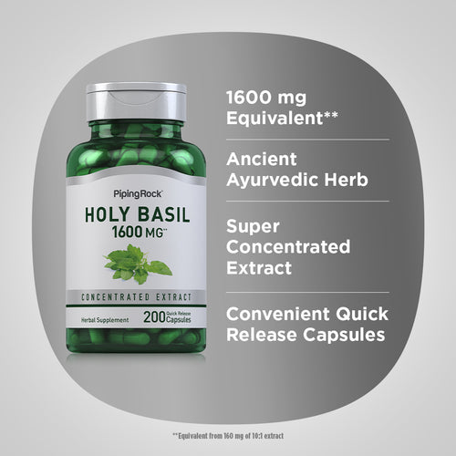 Holy Basil Tulsi, 1600 mg, 200 Quick Release Capsules