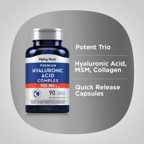 Hyaluronic Acid Complex, 900 mg (per serving), 90 Quick Release Capsules, 2  Bottles