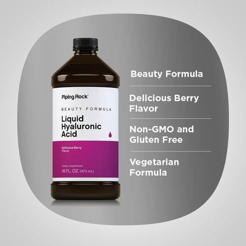 Hyaluronic Acid Liquid (Delicious Berry), 16 fl oz (473 mL) Bottle