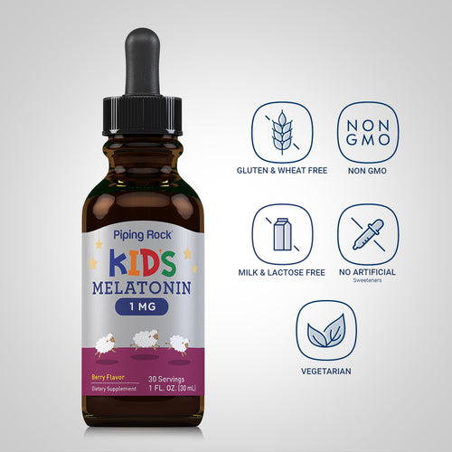 Kids Melatonin (3 Pack) (Delicious Berry), 1 mg, 1 fl oz (30 mL) Dropper Bottle