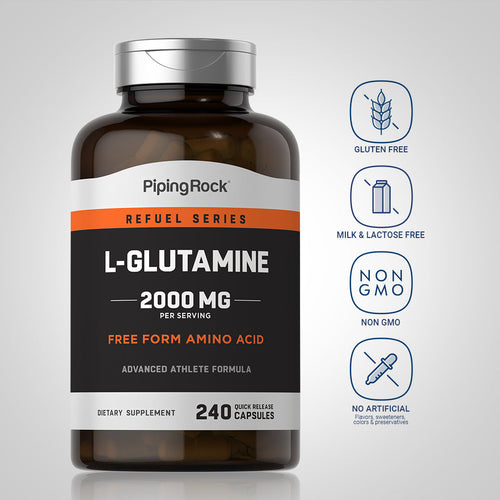 L-Glutamine, 2000 mg (per serving), 240 Quick Release Capsules