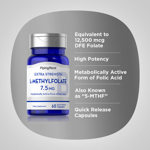 L-Methylfolate, 7.5 mg, 60 Quick Release Capsules