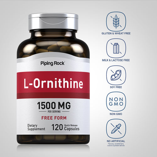 L-Ornithine, 1500 mg (per serving), 120 Quick Release Capsules