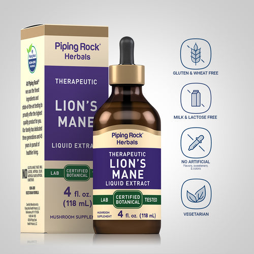 Lion's Mane Liquid Extract, 4 fl oz (118 mL) Dropper Bottle