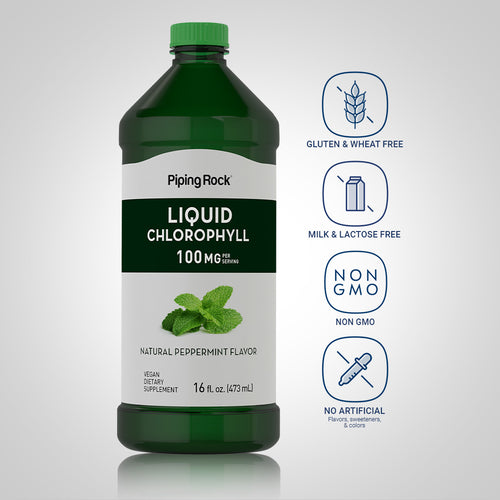 Liquid Chlorophyll (Natural Peppermint), 100 mg (per serving), 16 fl oz (473 mL) Bottle