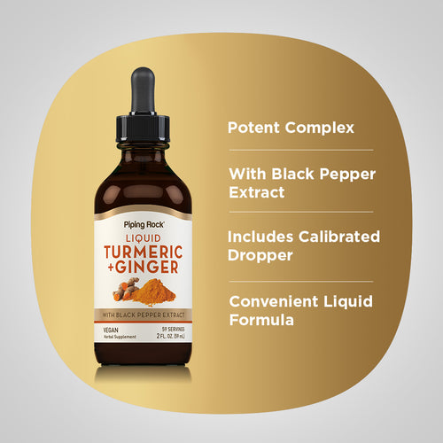 Liquid Turmeric Plus Ginger, 2 fl oz (59 mL) Dropper Bottle