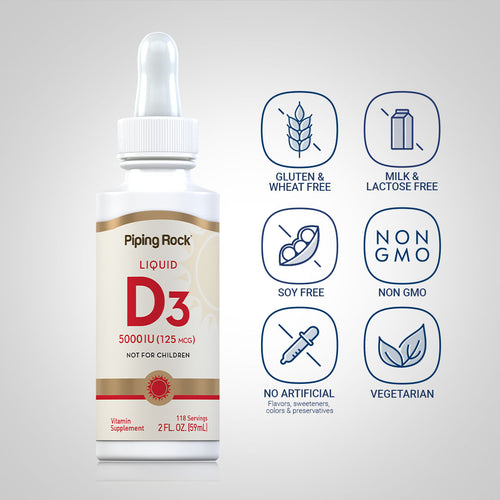 Liquid Vitamin D3, 5000 IU, 2 fl oz (59 mL) Dropper Bottle