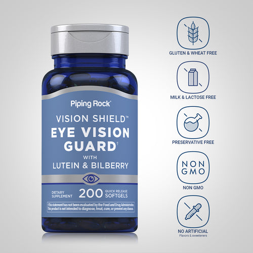 Lutein Bilberry Eye Vision Guard + Zeaxanthin, 200 Quick Release Softgels