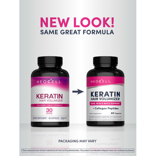 Keratin Hair Volumizer, 60 Vegetarian Capsules