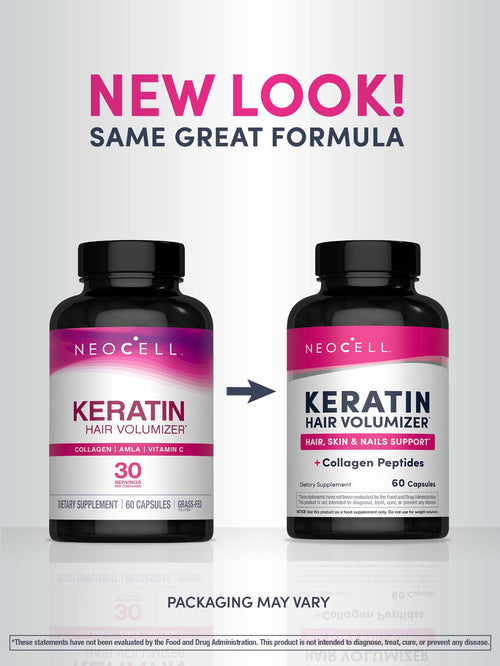 Keratin Hair Volumizer, 60 Vegetarian Capsules