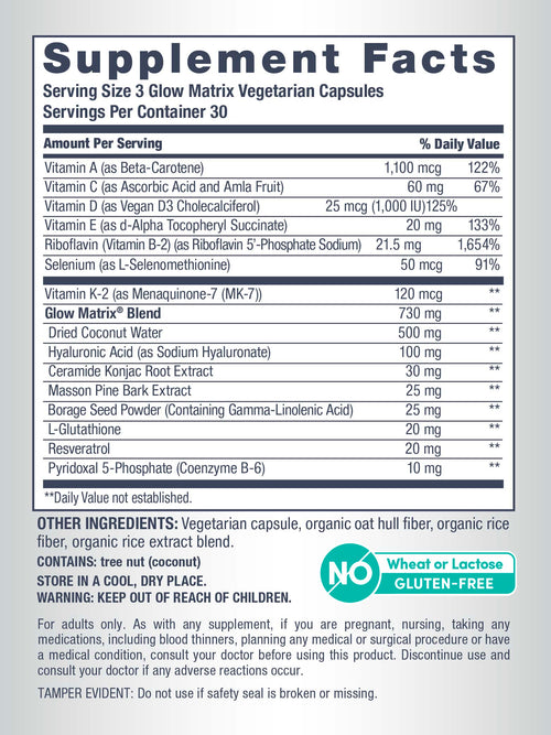 Glow Matrix Advanced Skin Hydrator, 90 Vegetarian Capsules
