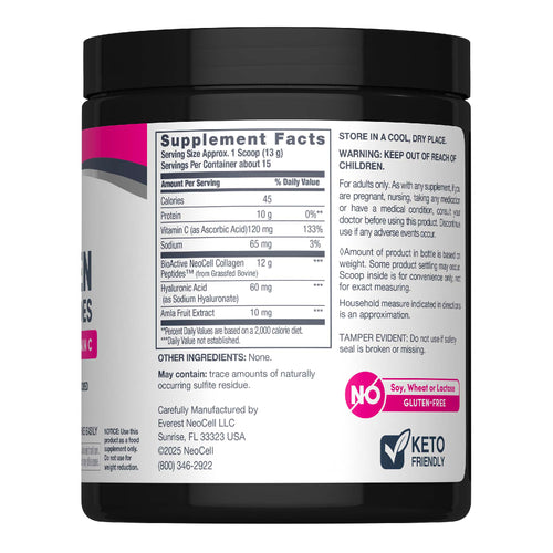 Advanced Collagen Peptides + Hyaluronic Acid + C, 6.9 oz (195 g) Powder