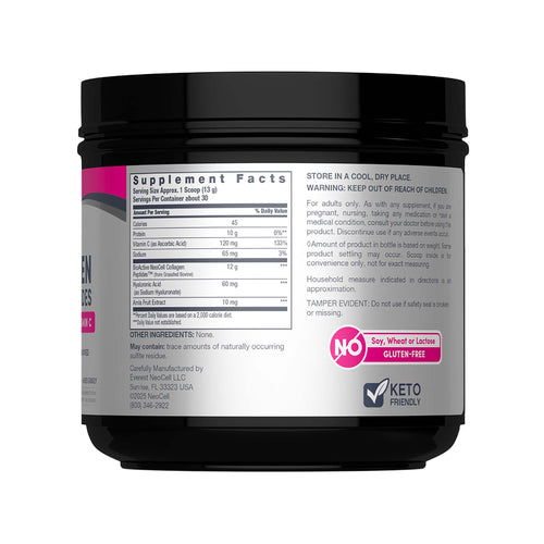 Advanced Collagen Peptides + Hyaluronic Acid + C, 13.7 oz (390 g) Powder