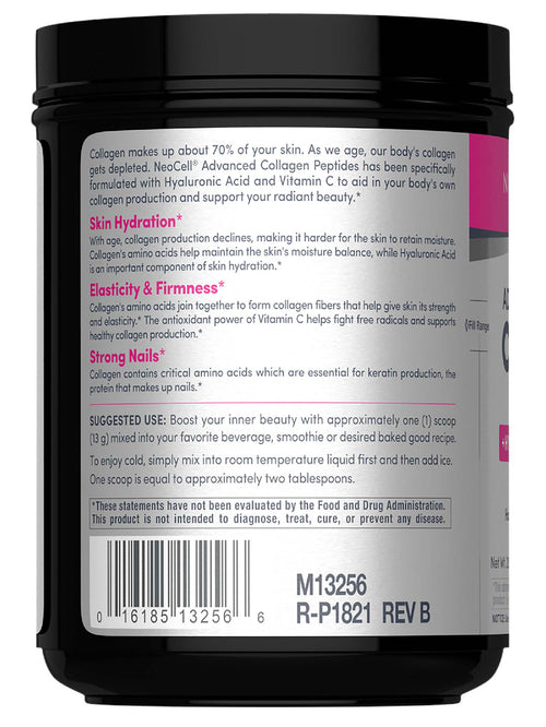 Advanced Collagen Peptides + Hyaluronic Acid + C, 20.6 oz (585 g) Powder