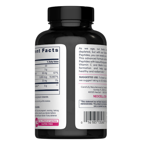Grassfed Collagen Peptides  + C & Biotin, 180 Caplets