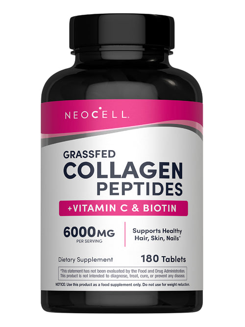 Grassfed Collagen Peptides  + C & Biotin, 180 Caplets