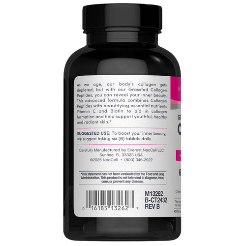 Grassfed Collagen Peptides  + C & Biotin, 270 Caplets