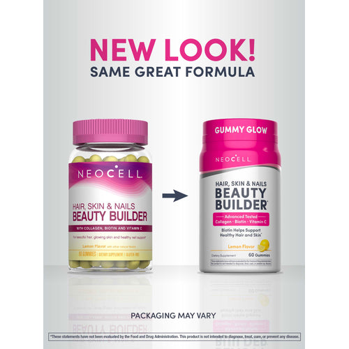 Beauty Builder Hair, Skin & Nails Gummies Lemon Flavor, 60 Tasty Gummies