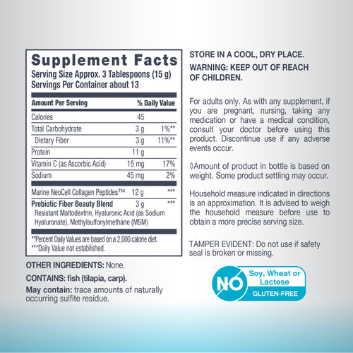 Marine Collagen Peptides + Hyaluronic Acid, MSM & C Powder, 7 oz (200 g) Powder