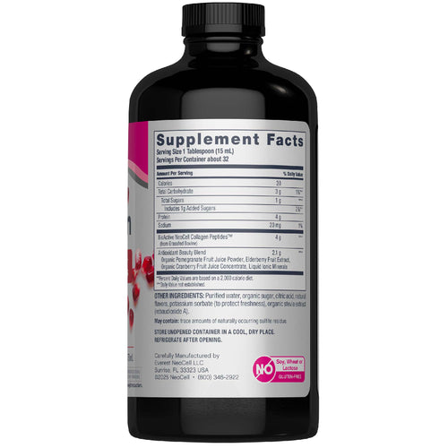 Collagen Liquid, 16 FL OZ Pomegranate Flavor