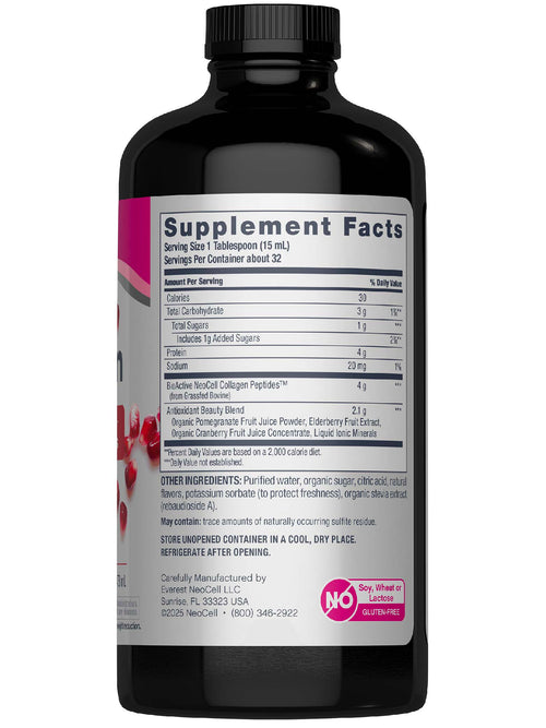 Collagen Liquid, 16 FL OZ Pomegranate Flavor