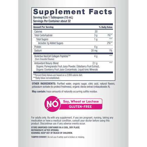 Collagen Liquid, 16 FL OZ Pomegranate Flavor