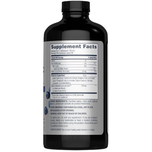 Hyaluronic Acid plus C Liquid (Delicious Blueberry Flavor), 16 fl oz (473 mL) Bottle