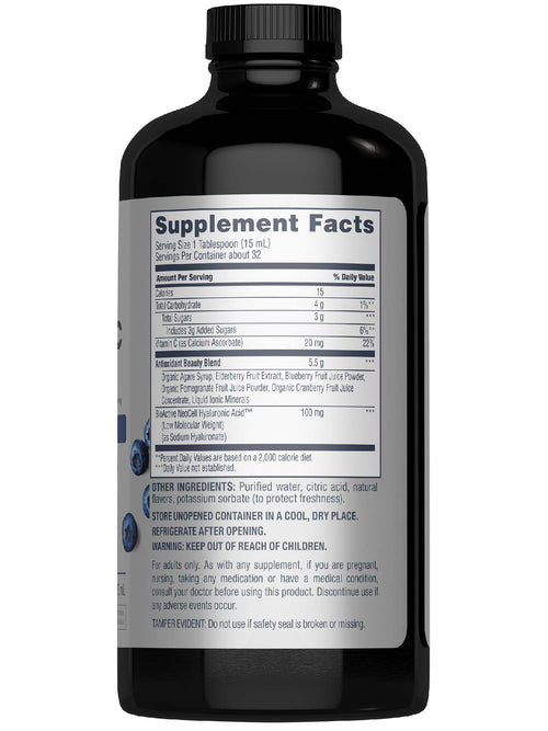 Hyaluronic Acid plus C Liquid (Delicious Blueberry Flavor), 16 fl oz (473 mL) Bottle