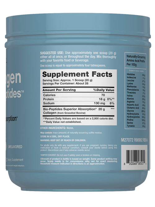 Collagen Bio-Peptides Grassfed, 20 oz (567 g) Powder