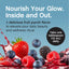 NCL MultiCollagen + Biotin Liquid: 'Nourish Your Glow. Inside and Out.' Fruit punch flavor. Consume 15 mL daily.