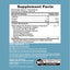 Supplement Facts panel for NCL Creatine + Collagen 10oz Powder in teal packaging.