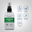 Magnesium Oil bottle with icons indicating cruelty free, vegan, paraben, SLS, fragrance, preservative, petroleum free, non-GMO.