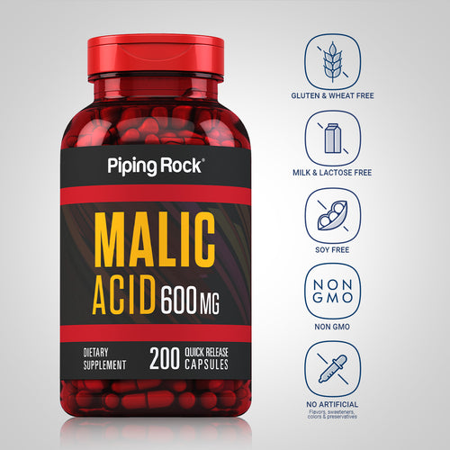 Malic Acid, 600 mg, 200 Quick Release Capsules